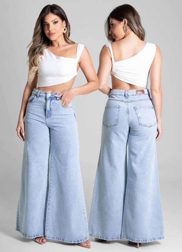 Sawary - Calça Jeans Sawary Super Wide Leg - 281810 Azul 6