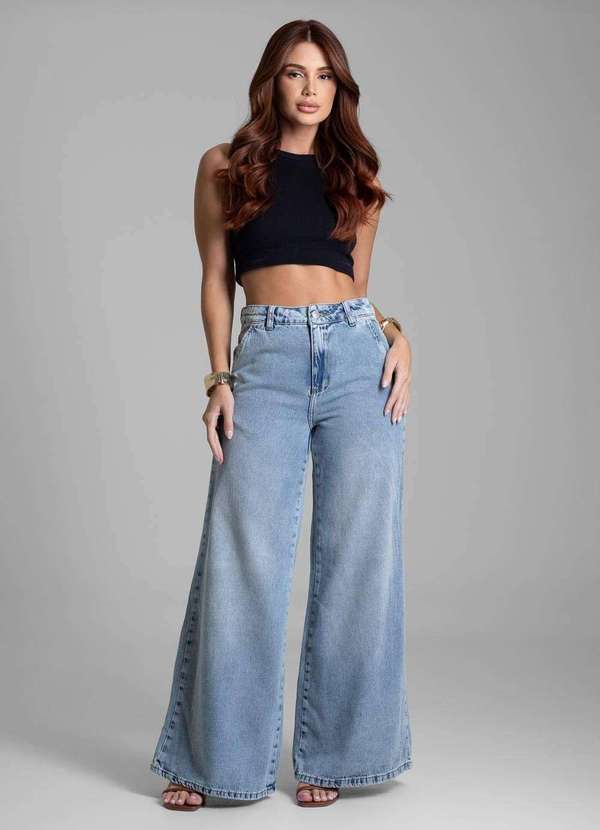 Sawary - Calça Jeans Sawary Super Wide Leg - 281828 Azul 2