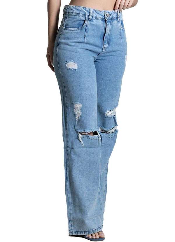 Sawary - Calça Jeans Sawary Wide Leg - 272543 Azul