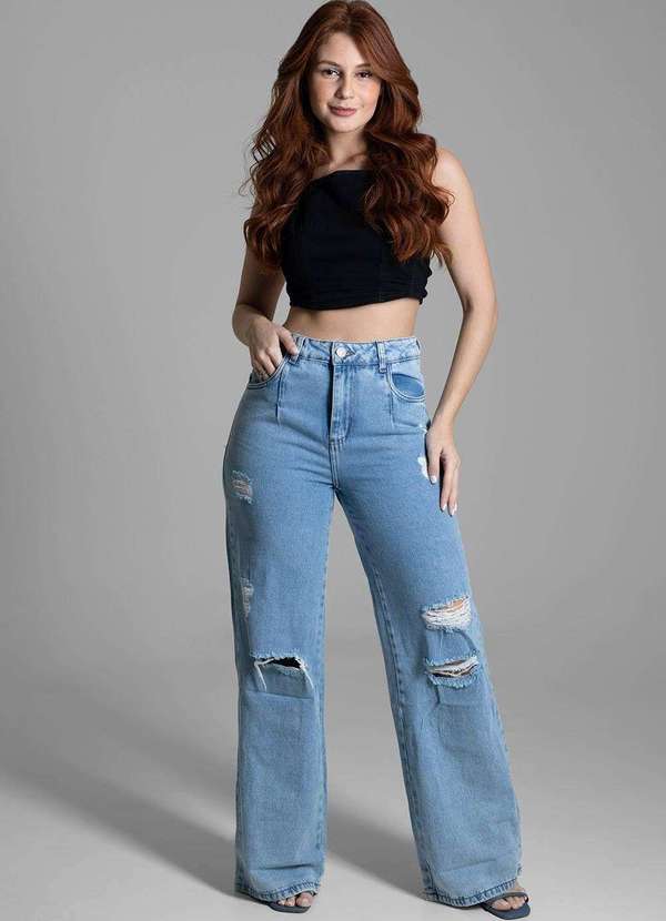 Sawary - Calça Jeans Sawary Wide Leg - 272543 Azul 2