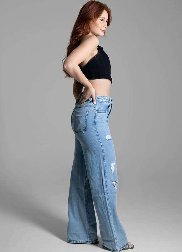 Sawary - Calça Jeans Sawary Wide Leg - 272543 Azul 3