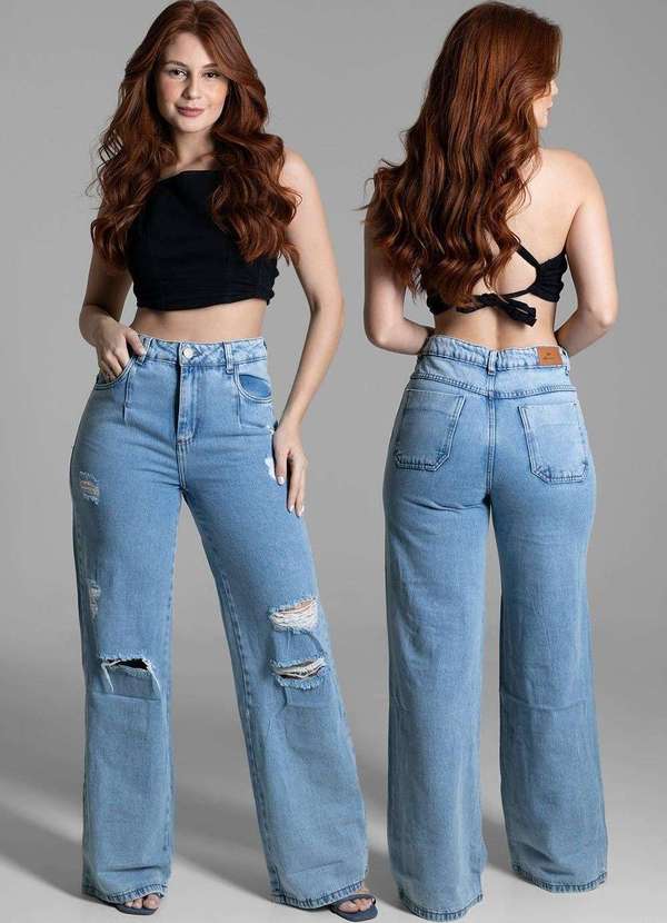 Sawary - Calça Jeans Sawary Wide Leg - 272543 Azul 6