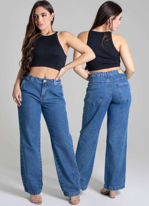 Sawary - Calça Jeans Sawary Wide Leg - 277269 Azul 5