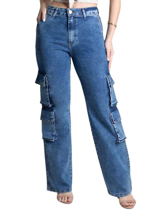 Sawary - Calça Jeans Sawary Wide Leg - 277867 Azul