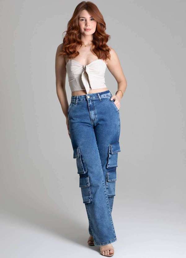 Sawary - Calça Jeans Sawary Wide Leg - 277867 Azul 2