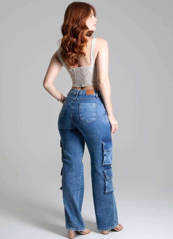 Sawary - Calça Jeans Sawary Wide Leg - 277867 Azul 4