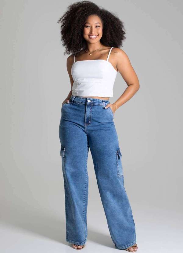 Sawary - Calça Jeans Sawary Wide Leg - 277869 Azul 2