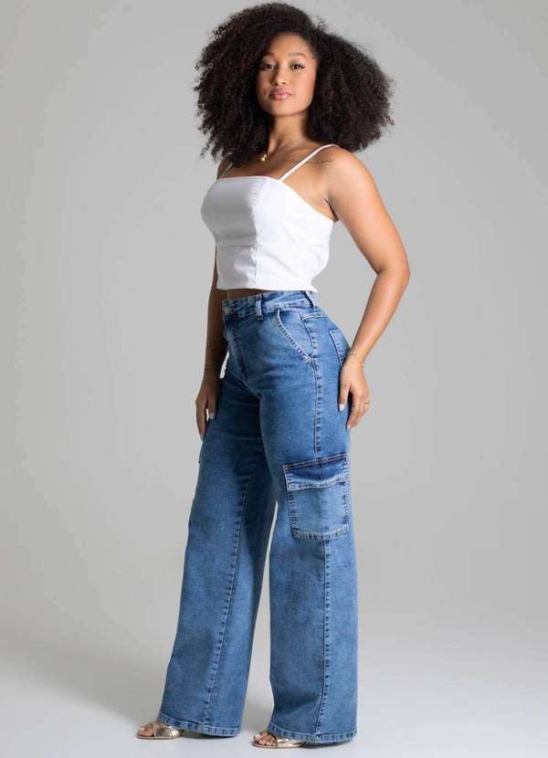 Sawary - Calça Jeans Sawary Wide Leg - 277869 Azul 3