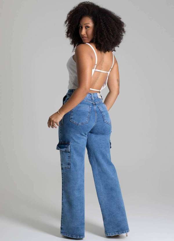 Sawary - Calça Jeans Sawary Wide Leg - 277869 Azul 4