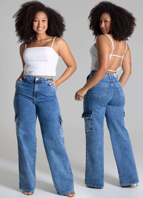 Sawary - Calça Jeans Sawary Wide Leg - 277869 Azul 6