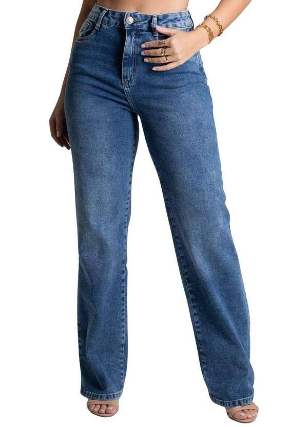 Sawary - Calça Jeans Sawary Wide Leg Azul