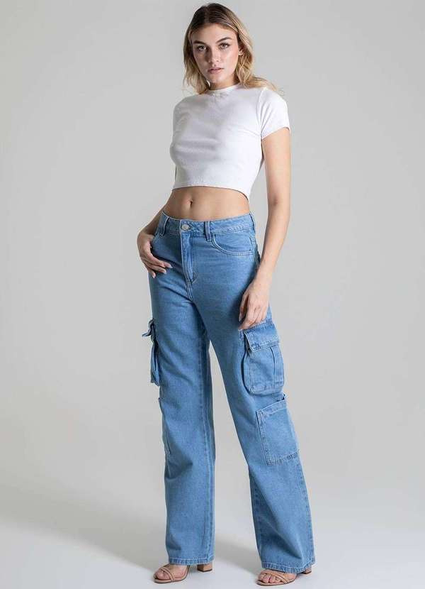 Sawary - Calça Jeans Sawary Wide Leg - 277920 Azul 3