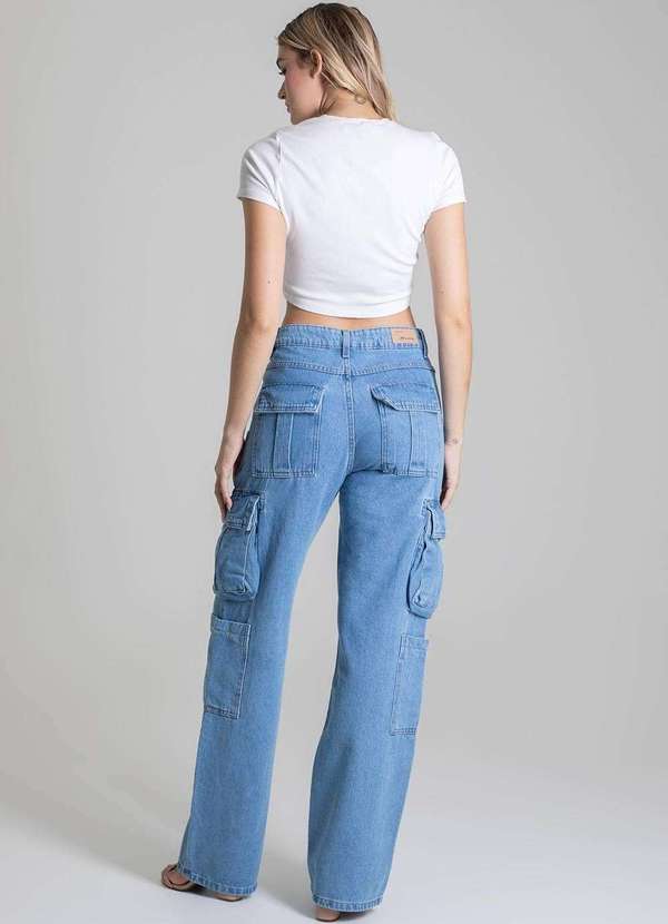Sawary - Calça Jeans Sawary Wide Leg - 277920 Azul 4