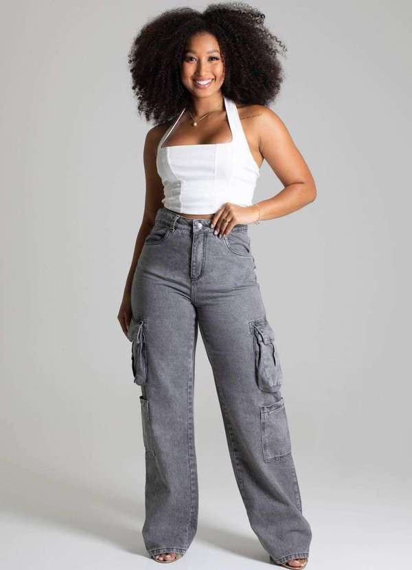 Sawary - Calça Jeans Sawary Wide Leg - 277922 Preto 2