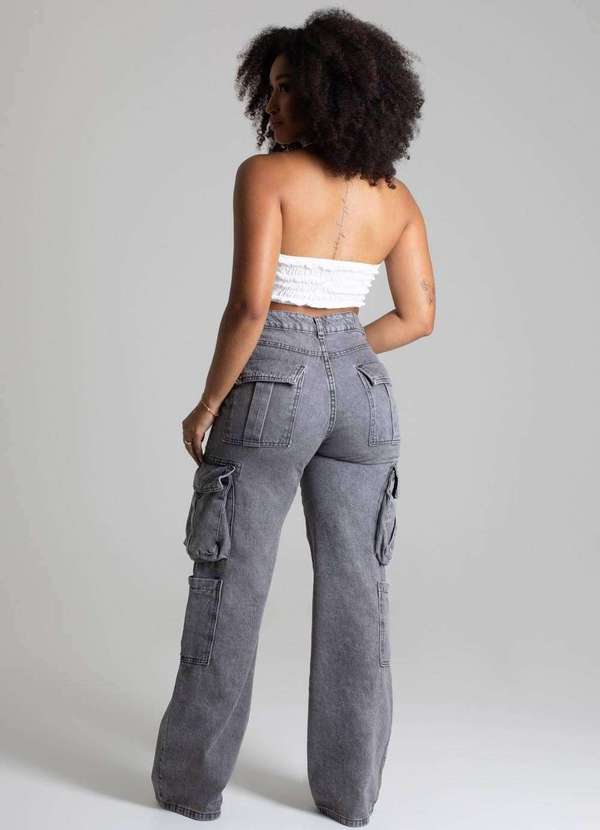 Sawary - Calça Jeans Sawary Wide Leg - 277922 Preto 4