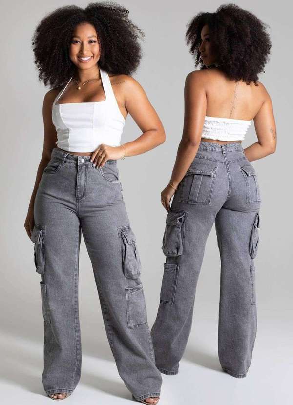 Sawary - Calça Jeans Sawary Wide Leg - 277922 Preto 6