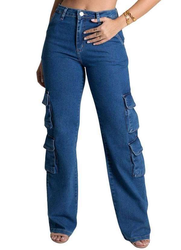 Sawary - Calça Jeans Sawary Wide Leg - 277948 Azul