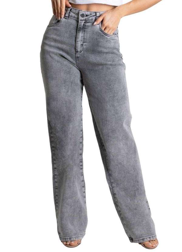 Sawary - Calça Jeans Sawary Wide Leg - 278243 Cinza