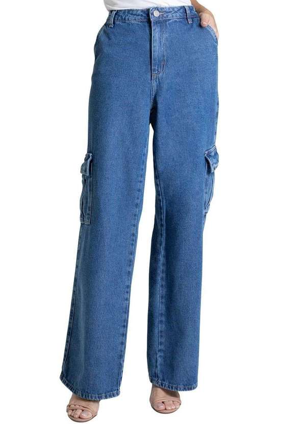 Sawary - Calça Jeans Sawary Wide Leg - 278279 Azul