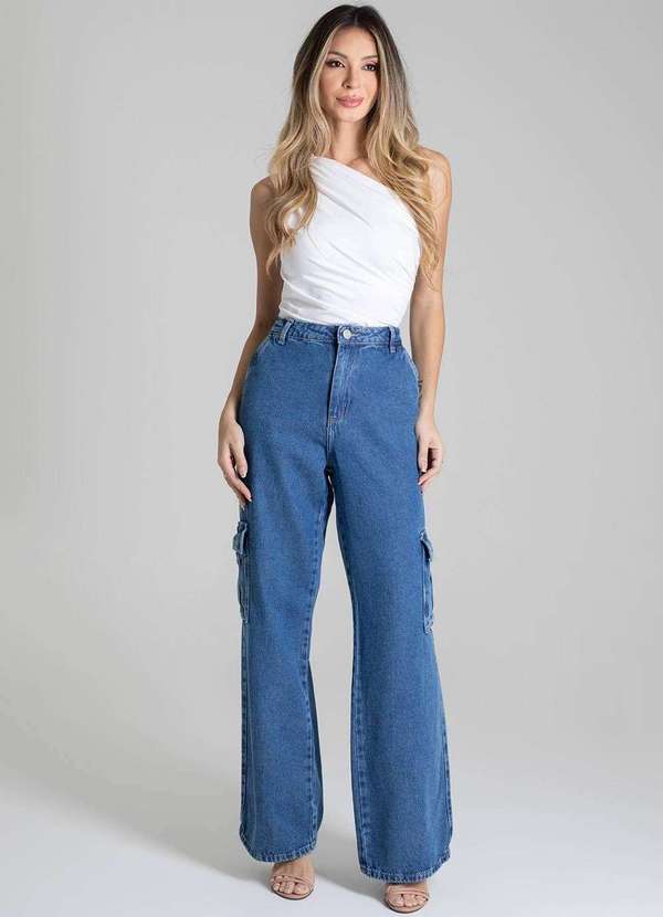 Sawary - Calça Jeans Sawary Wide Leg - 278279 Azul 2