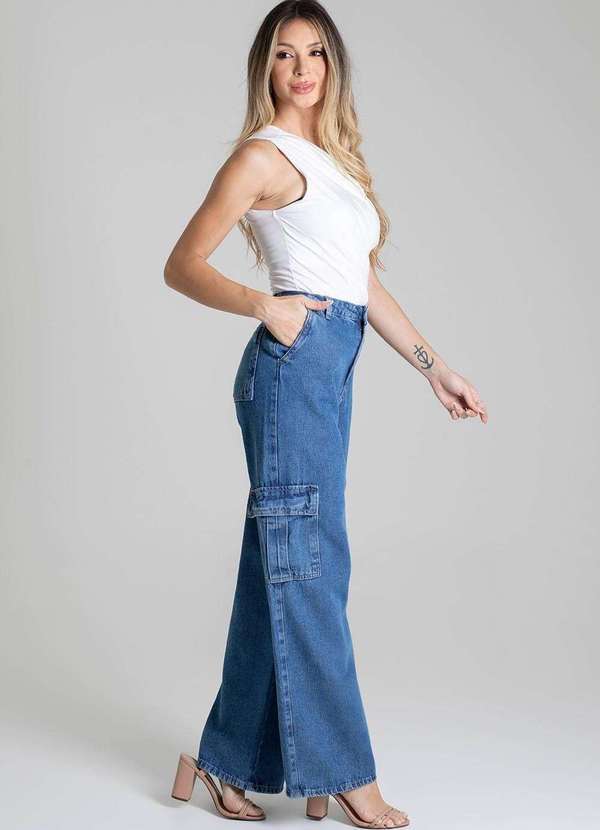 Sawary - Calça Jeans Sawary Wide Leg - 278279 Azul 3
