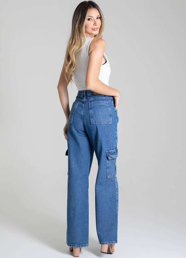Sawary - Calça Jeans Sawary Wide Leg - 278279 Azul 4