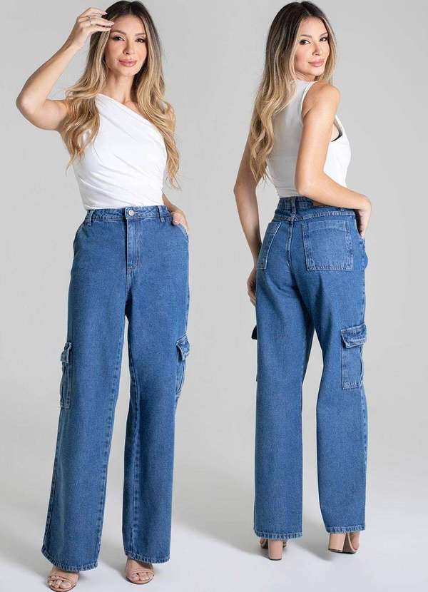 Sawary - Calça Jeans Sawary Wide Leg - 278279 Azul 6