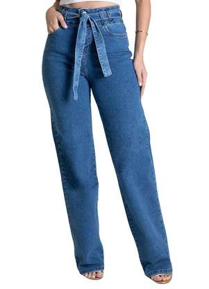 Cintura Alta CalÃ§a Jeans Cos Alto Sawary Calça Jeans Sawary Wide