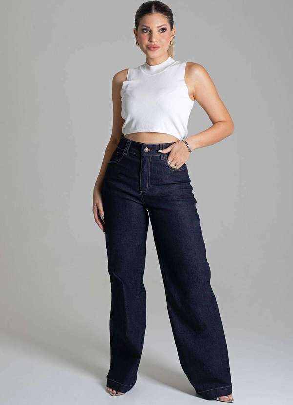 Sawary - Calça Jeans Sawary Wide Leg - 279080 Azul 2