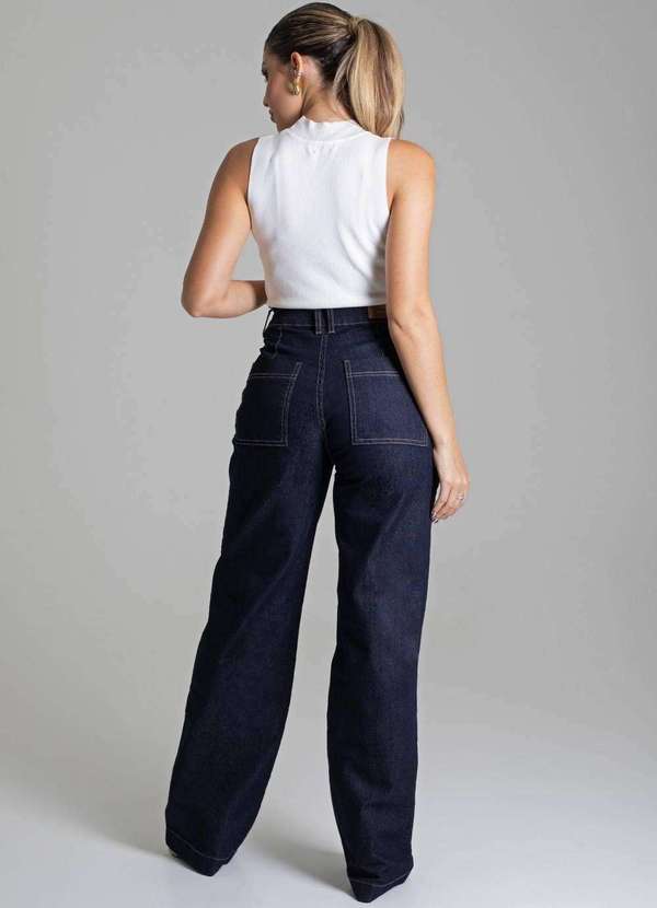 Sawary - Calça Jeans Sawary Wide Leg - 279080 Azul 4
