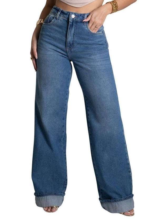 Sawary - Calça Jeans Sawary Wide Leg - 279139 Azul