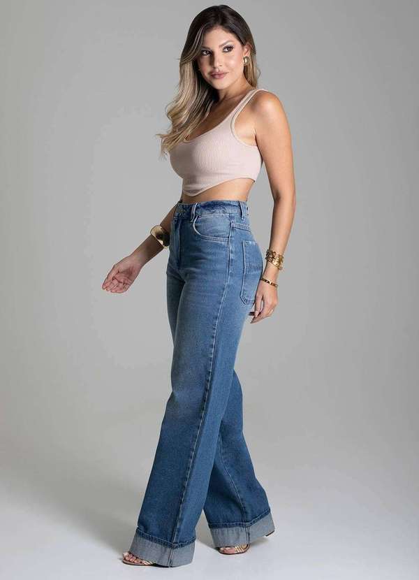 Sawary - Calça Jeans Sawary Wide Leg - 279139 Azul 3