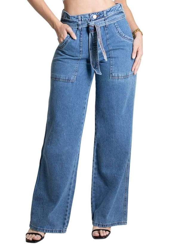 Sawary - Calça Jeans Sawary Wide Leg - 279244 Azul
