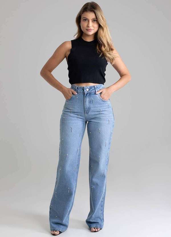 Sawary - Calça Jeans Sawary Wide Leg - 279284 Azul 2