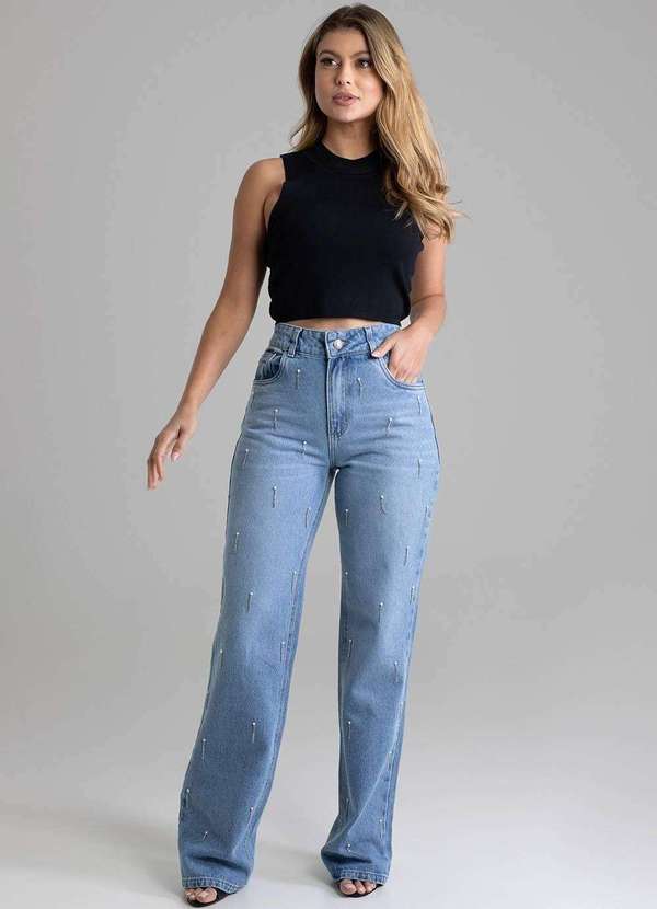 Sawary - Calça Jeans Sawary Wide Leg - 279284 Azul 3