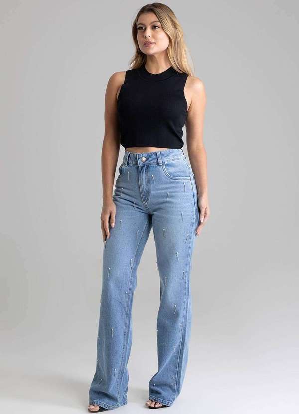 Sawary - Calça Jeans Sawary Wide Leg - 279284 Azul 4