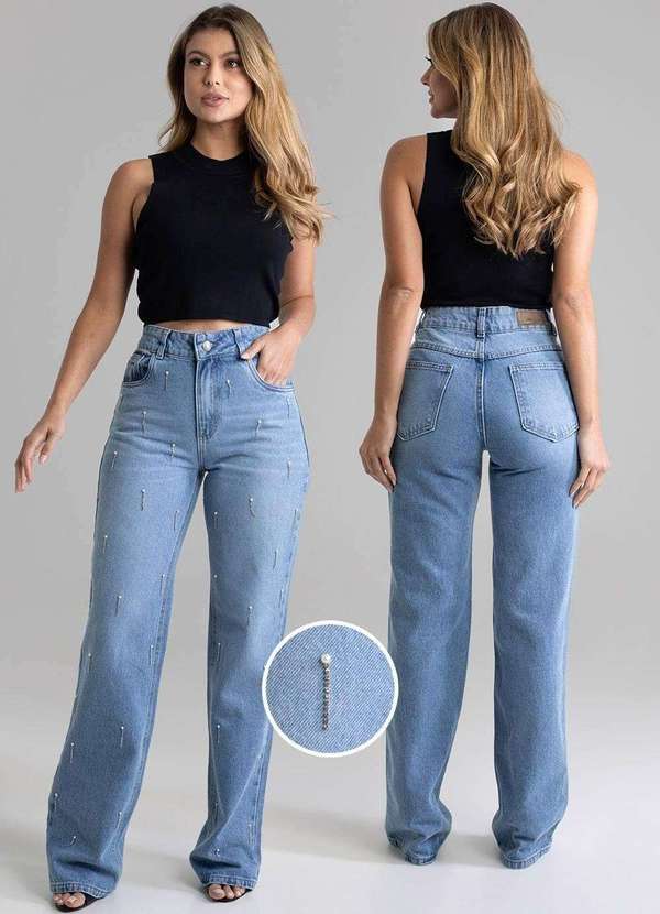 Sawary - Calça Jeans Sawary Wide Leg - 279284 Azul 8