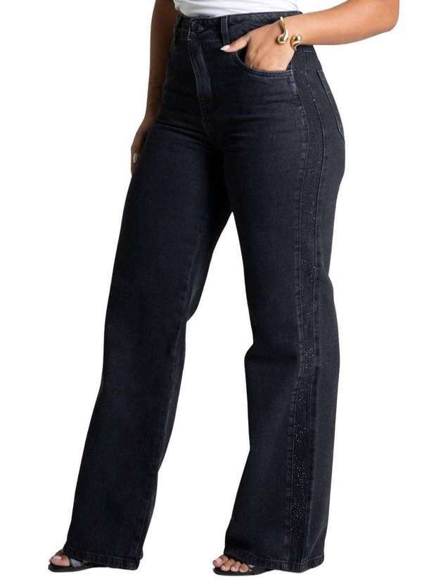 Sawary - Calça Jeans Sawary Wide Leg - 279321 Preto