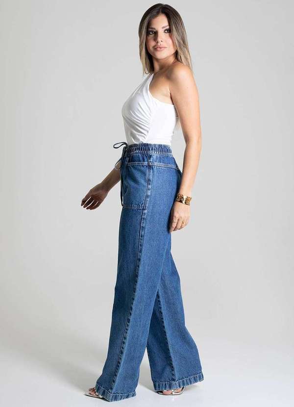 Sawary - Calça Jeans Sawary Wide Leg - 279472 Azul 3