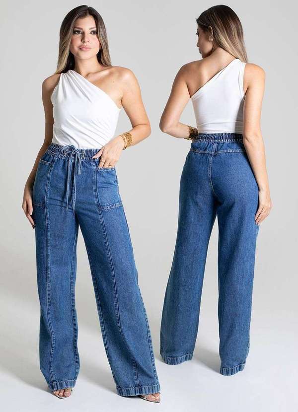 Sawary - Calça Jeans Sawary Wide Leg - 279472 Azul 6