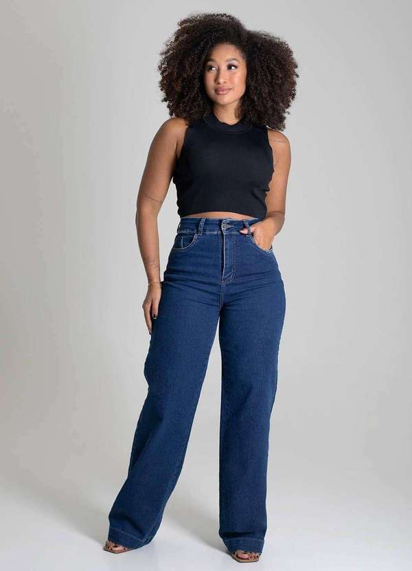 Sawary - Calça Jeans Sawary Wide Leg - 279518 Azul 2