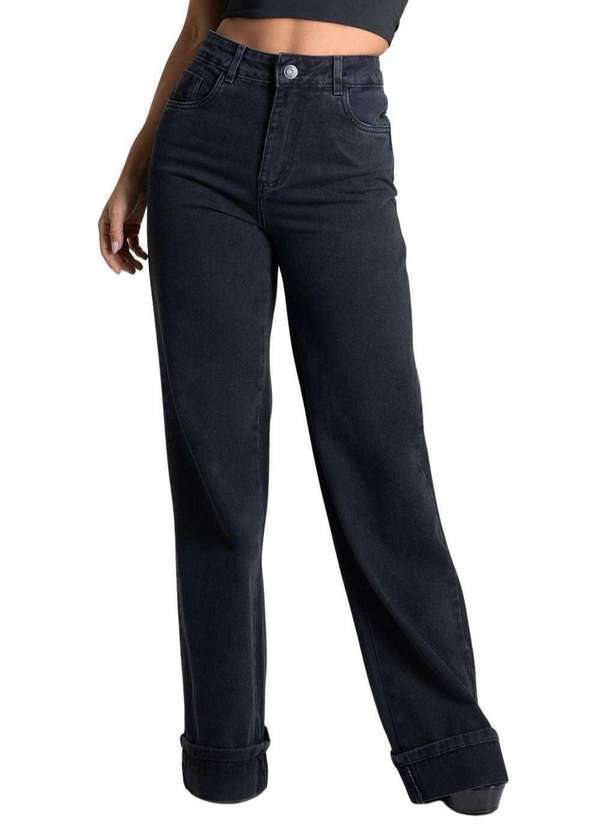 Sawary - Calça Jeans Sawary Wide Leg - 279527 Preto