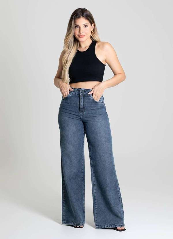 Sawary - Calça Jeans Sawary Wide Leg - 279600 Azul 2