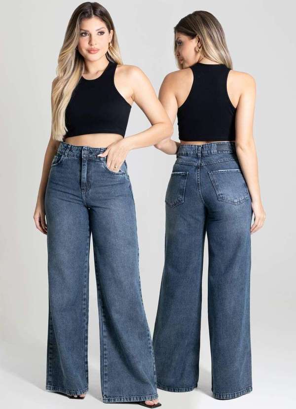 Sawary - Calça Jeans Sawary Wide Leg - 279600 Azul 6