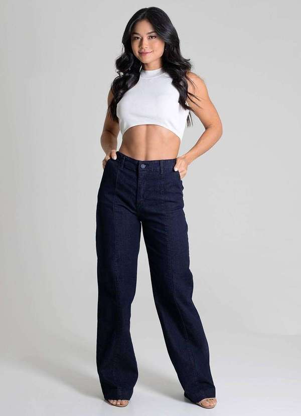 Sawary - Calça Jeans Sawary Wide Leg - 279689 Azul 2