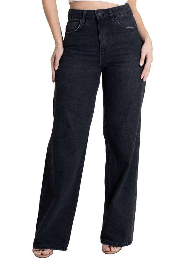 Sawary - Calça Jeans Sawary Wide Leg - 279911 Preto
