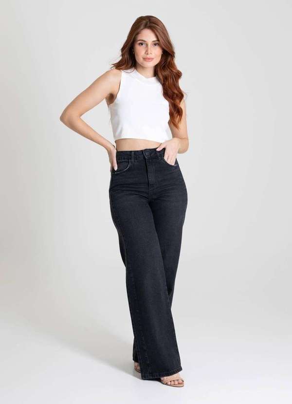 Sawary - Calça Jeans Sawary Wide Leg - 279911 Preto 2