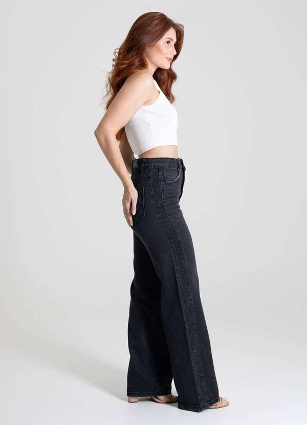 Sawary - Calça Jeans Sawary Wide Leg - 279911 Preto 3