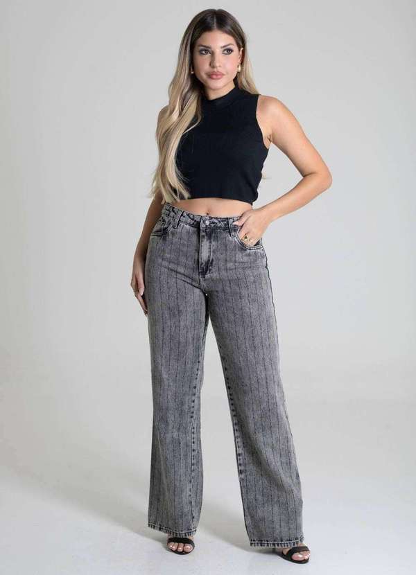 Sawary - Calça Jeans Sawary Wide Leg - 279966 Preto 2