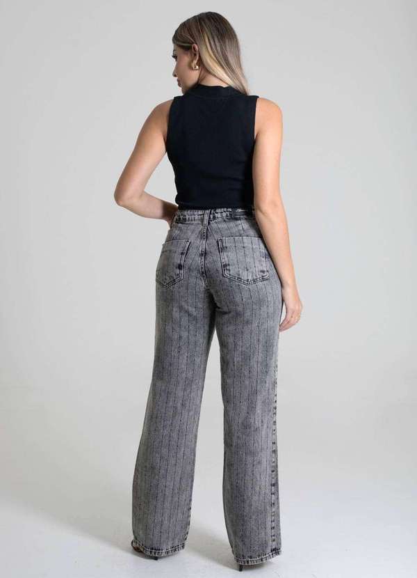 Sawary - Calça Jeans Sawary Wide Leg - 279966 Preto 4
